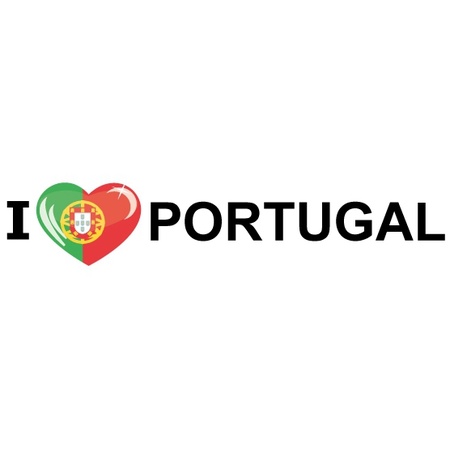 5x stuks I Love Portugal vlaggen thema sticker 19 x 4 cm