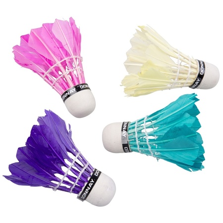 5x Feather badminton shuttles colored