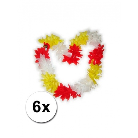 6 Hawaii wreaths red / white / yellow