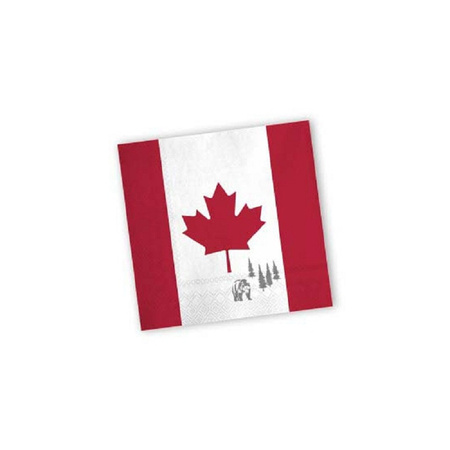 60x stuks Canada landen vlag thema servetten 33 x 33 cm