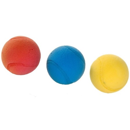 6x Foam/soft ballen gekleurd 7 cm