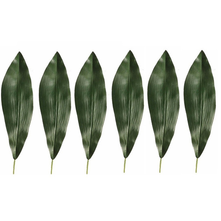 6x Kunstplant Aspidistra blad 75 cm donkergroen