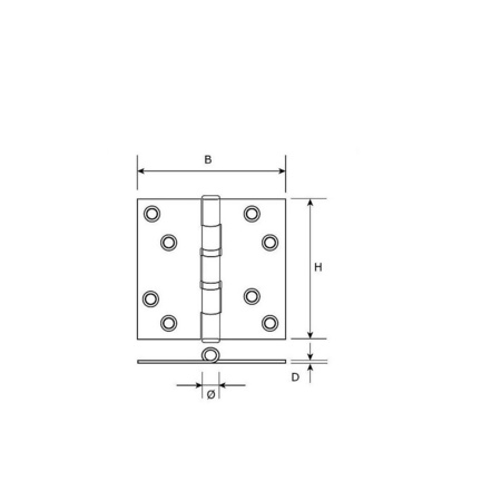 6x stuks kogellagerscharnier / deurscharnieren RVS met rechte hoeken 8,9 x 8,9 x 2,4 cm