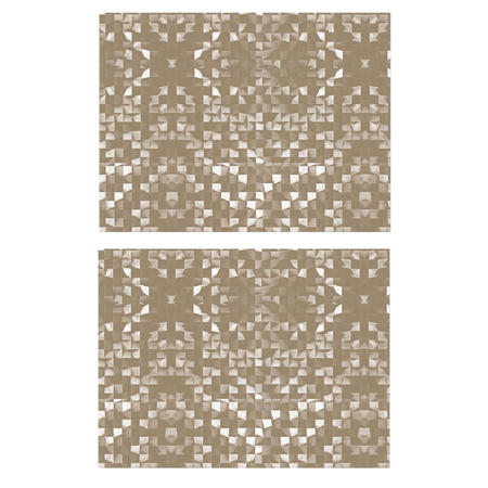 6x pieces retro stylish placemats of vinyl 40 x 30 cm beige