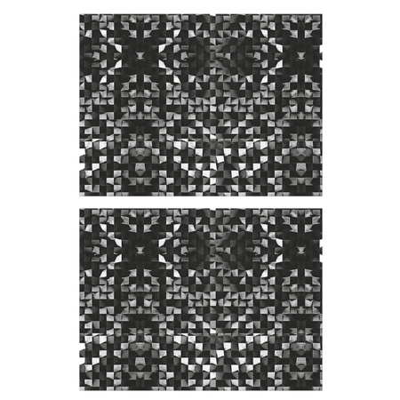 6x stuks retro stijl placemats van vinyl 40 x 30 cm zwart
