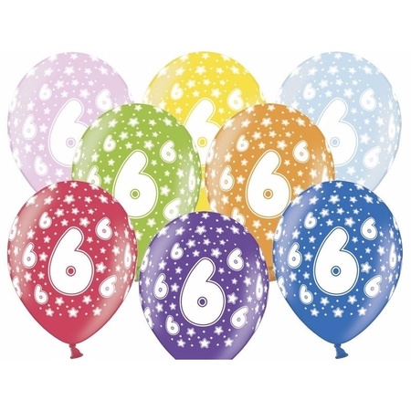 Partydeco 6e jaar verjaardag feestversiering set - Ballonnen en slingers