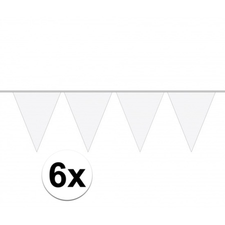 6x Vlaggenlijnen wit 10 meter