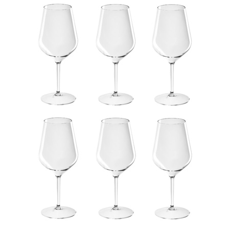 6x White or red wine wineglasses 47 cl/470 ml unbreakable plastic