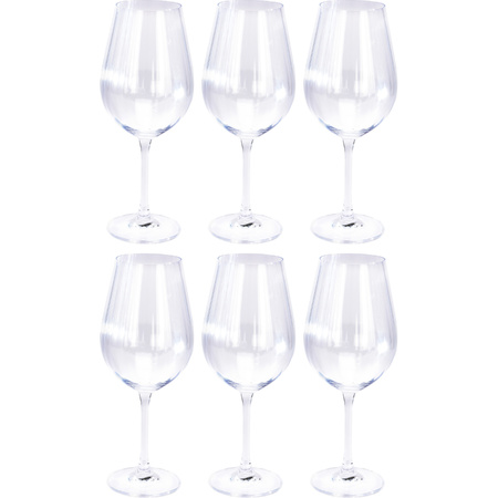 6x Witte wijnglazen 52 cl/520 ml van kristalglas