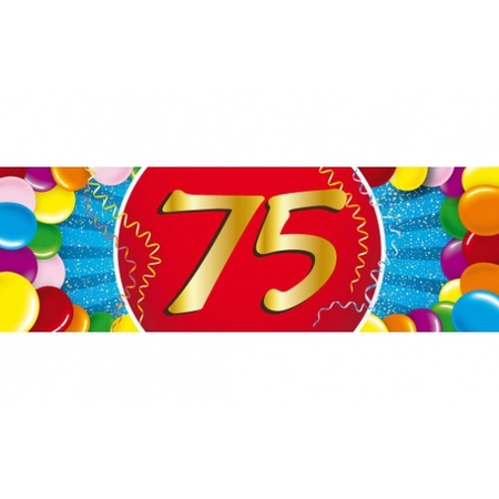 Ballonnen 75 jaar van 30 cm 16 stuks + gratis sticker