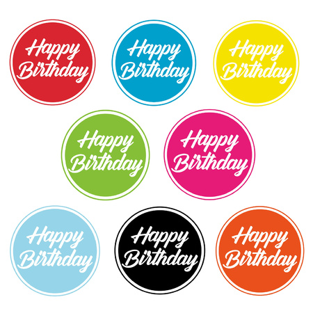 80x stuks gekleurde Happy Birthday thema bierviltjes/onderzetters