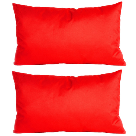 8x Bank/sier kussens voor binnen en buiten in de kleur rood 30 x 50 cm