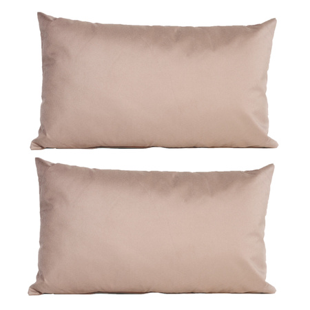 8x Pillows for garden/house in taupe 30 x 50 cm
