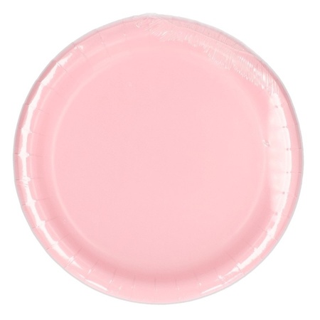 8x Paper plates light pink 23 cm
