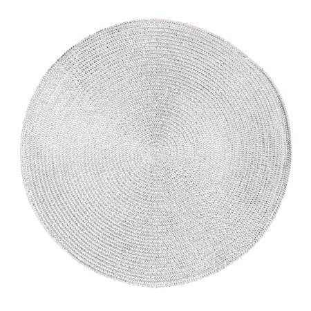8x Round placemats silver 38 cm braided