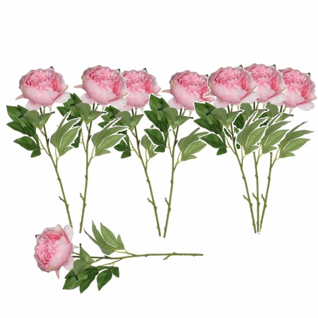 8x stuks roze pioenroos/rozen kunstbloemen 76 cm