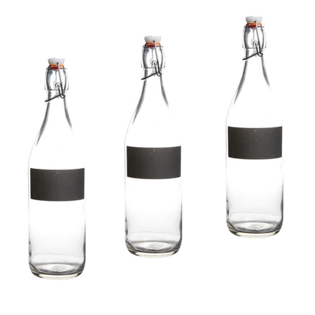 8x pieces water bottles with writing label 970 ml