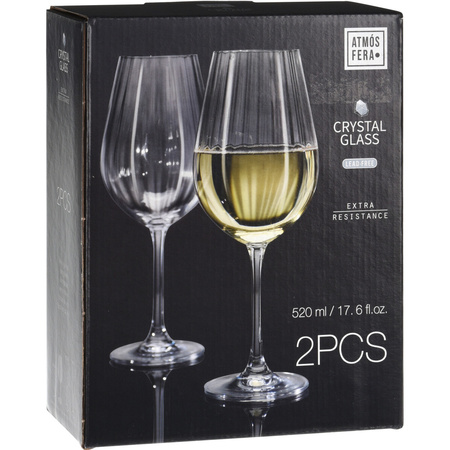 8x Witte wijnglazen 52 cl/520 ml van kristalglas