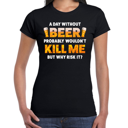 A day Without Beer drinking t-shirt black for women