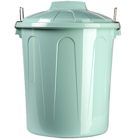 Afvalemmers/vuilnisemmers mintgroen 21 liter met deksel
