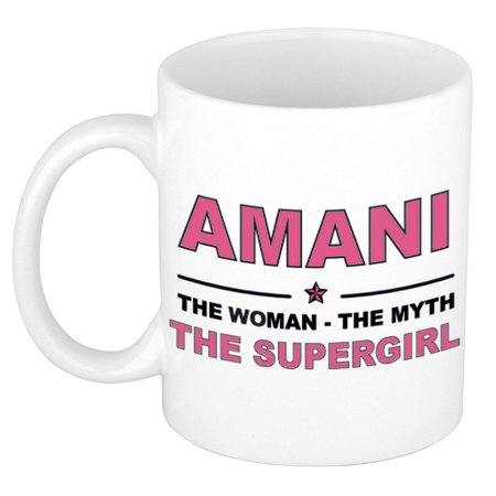 Amani The woman, The myth the supergirl cadeau koffie mok / thee beker 300 ml