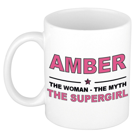 Amber The woman, The myth the supergirl cadeau koffie mok / thee beker 300 ml
