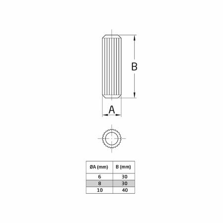 AMIG Houten deuvels - 150x stuks - connectpluggen - bruin - D8 x L30 mm