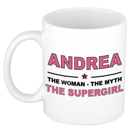 Andrea The woman, The myth the supergirl cadeau koffie mok / thee beker 300 ml