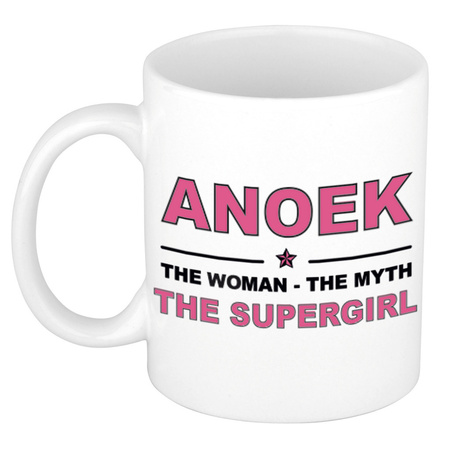 Anoek The woman, The myth the supergirl cadeau koffie mok / thee beker 300 ml