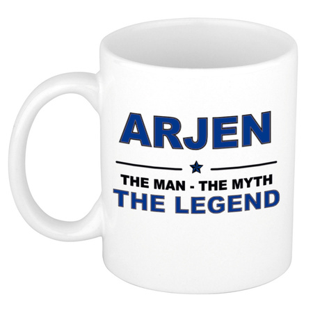 Arjen The man, The myth the legend cadeau koffie mok / thee beker 300 ml