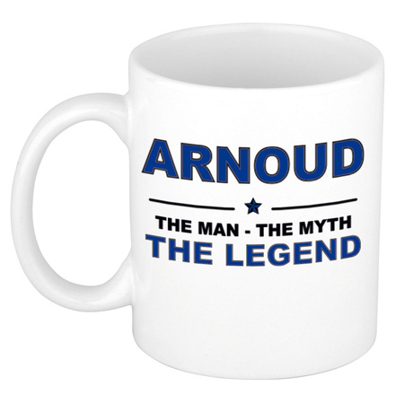 Arnoud The man, The myth the legend cadeau koffie mok / thee beker 300 ml