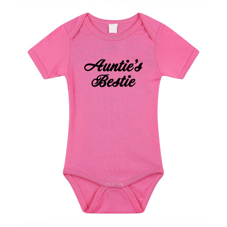 Aunties bestie romper pink baby girl