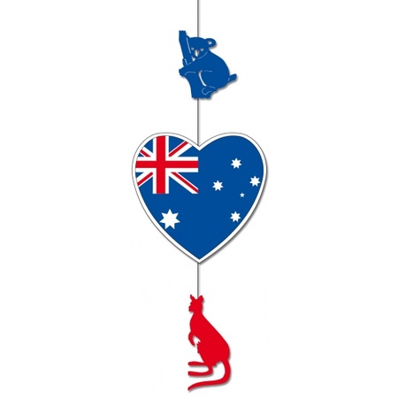 6-delige hou van Australie versiering set deco hanger en hartjes van 14 cm en 28 cm