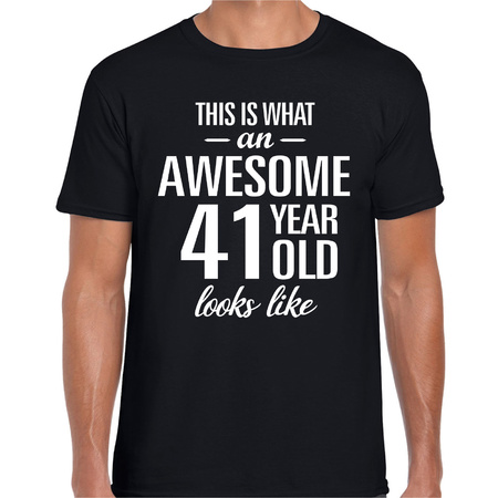 Awesome 41 year / 41 jaar cadeau t-shirt zwart heren