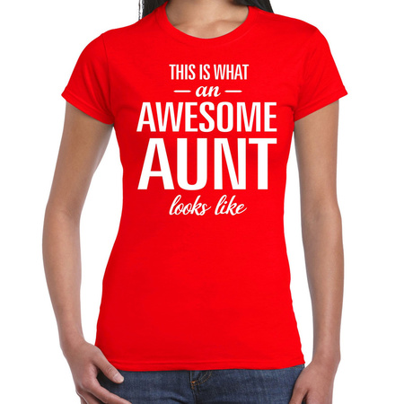 Awesome aunt t-shirt red for women