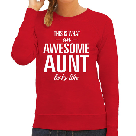 Awesome aunt cadeau sweater red for woman