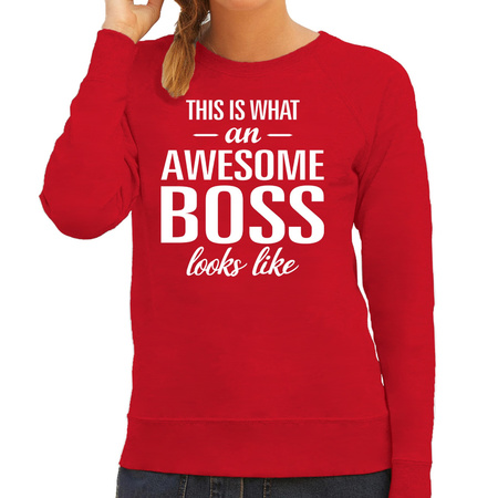 Awesome boss / baas cadeau sweater / trui rood dames