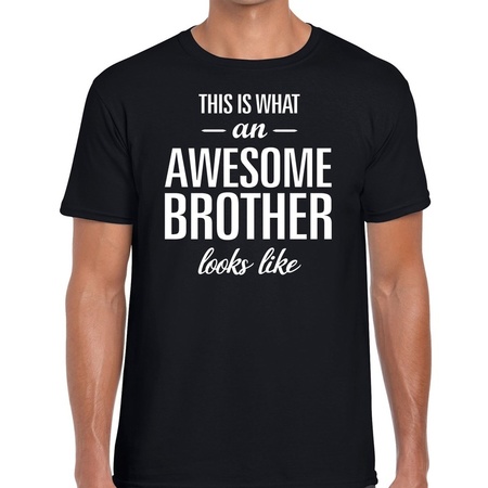 Awesome Brother tekst t-shirt zwart heren