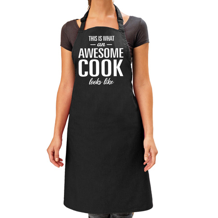 Awesome cook kitchen apron black for women