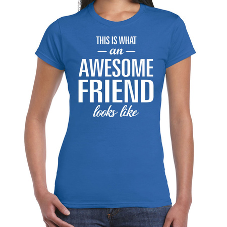 Awesome friend t-shirt blue women