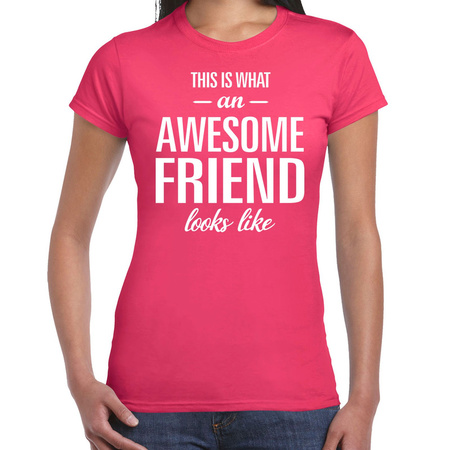 Awesome friend t-shirt pink women
