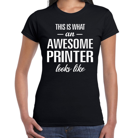 Awesome printer present t-shirt black for women