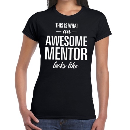 Awesome mentor cadeau t-shirt zwart voor dames