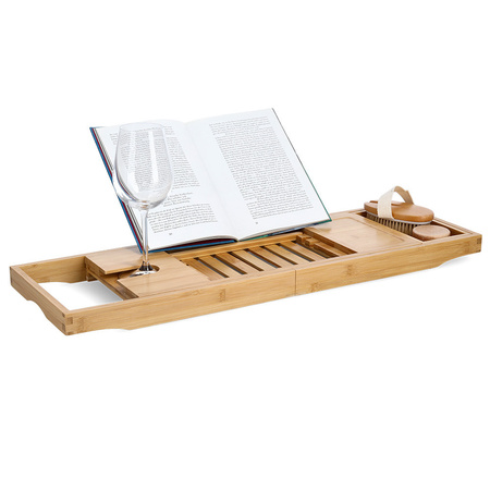 Badplank/badrek - uitschuifbaar - 70-105 cm - bamboe hout - luxe