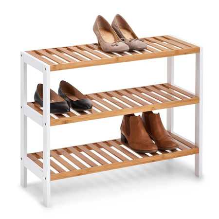 Bamboe houten schoenenrek/schoenenstandaard 3-laags 70 x 26 x 54 cm