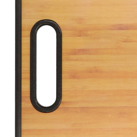 Bamboe houten snijplank/serveerplank met handvat 38 cm