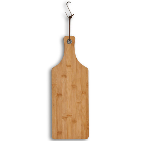 Bamboe houten snijplank/serveerplank met handvat 44 x 16 cm