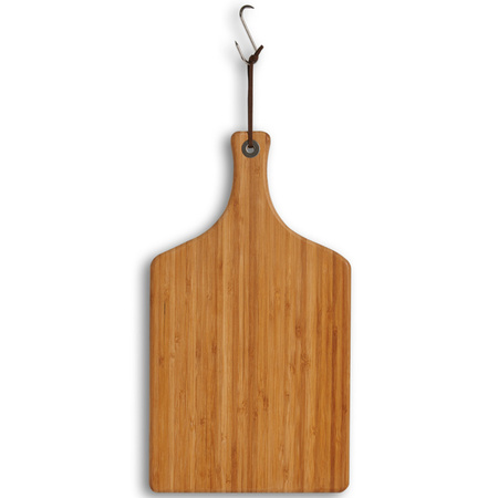 Bamboe houten snijplank/serveerplank met handvat 44 x 25 cm