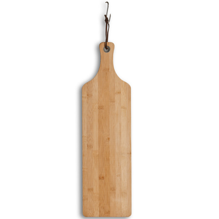 Bamboe houten snijplank/serveerplank met handvat 57 x 16 cm