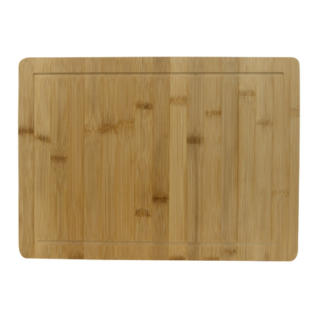 Bamboo cutting board with plastic tray - 38 x 26 cm